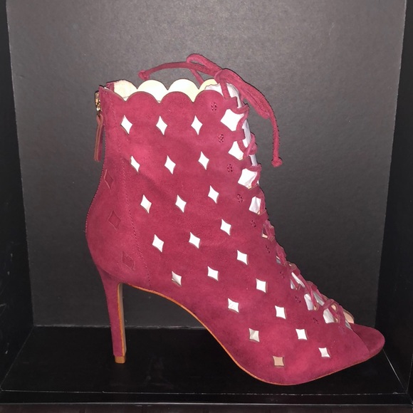 Rachel Zoe Ruby Red Suede Bootie - Picture 3 of 6